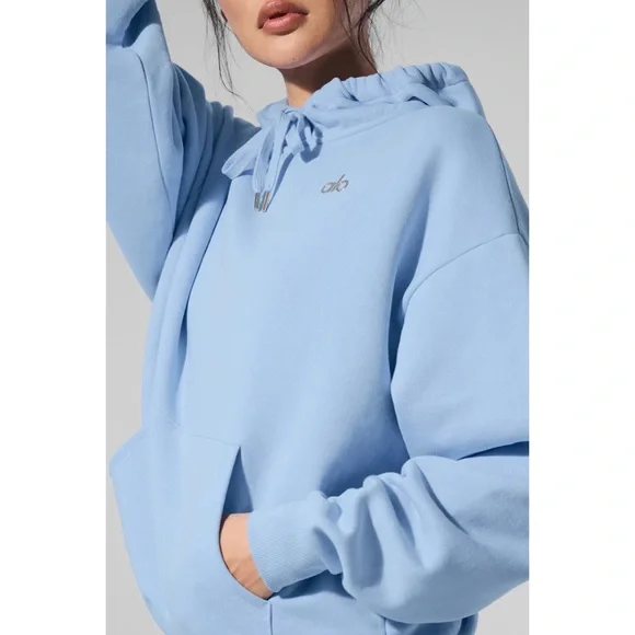 Alo Yoga Accolade Hoodie Seashell Blue XS - Picture 4 of 10